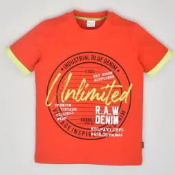 YOUMAA Boys Maroon Cotton Graphic T-Shirt-picture-32