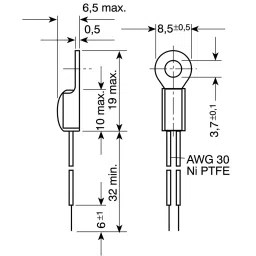 Epcos B57045K Series NTC Type Thermistor 47 kΩ Resistance 450 mW Maximum Power Rating, B57045K0473K000 (Pack of 1000) image 4