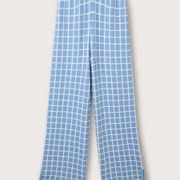 Elle Kids Chambray Blue & White Chequered Trousers-image-97
