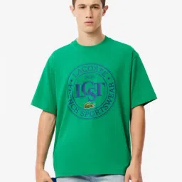 Lacoste Green Loose Fit Printed T-Shirt-picture-24