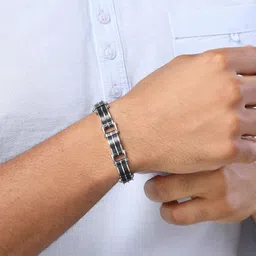 Bohey by KARATCART Men Handcrafted Silver-Plated Link Bracelet-picture-17