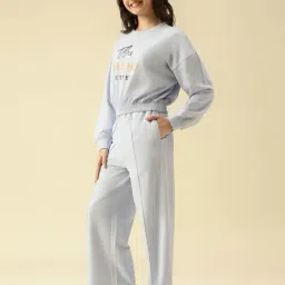 Lil Tomatoes Girls Blue Regular Fit Printed Tracksuit image 3