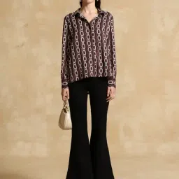 KAZO Brown Printed Formal Shirt image 4