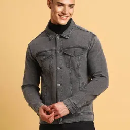 Forever 21 Grey Cotton Regular Fit Denim Jacket-picture-17