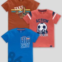Codez Kids Multicolor Printed T-Shirt (Pack Of 3)-picture-2