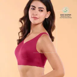 Enamor Cherry Pink Solid Bra image 4