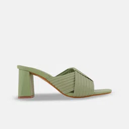 Mast & Harbour Women Textured Block Heel Sandals image 4