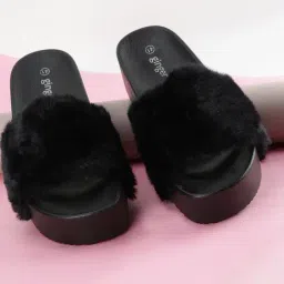 Ginger by Lifestyle Women's Black Slides-picture-34