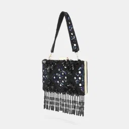 Lavie Luxe Black LX Flower Clutch Clutch image 2