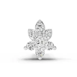 Sparkles 14K (585) Rose Gold Lab Grown Diamond 0.03 Ct Round Shape Gracia Nose Pin-picture-10