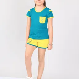 Naughty Ninos Girls Embroidered Round Neck T-shirt & Short-image-89