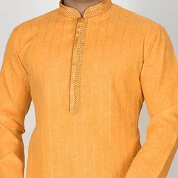 RANAK Men Striped Pure Cotton Kurta with Pyjamas image 2