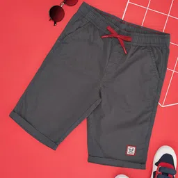 Pantaloons Junior Cotton Solid Shorts - Grey-image-26