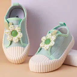 Cute Walk by Babyhug Slip on Casual Shoes with Floral Applique - Light Green-picture-28
