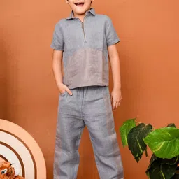 Lazycub Boys Colourblocked T-shirt With Trousers Clothing Set-picture-12