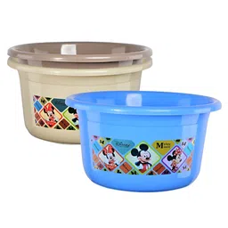 Aura Blue & Beige 3 Pieces Printed Bath Accessories Set-picture-10