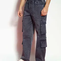 Urbano Fashion Men Loose Relaxed Fit Heavy Fade Stretchable Jeans image 1