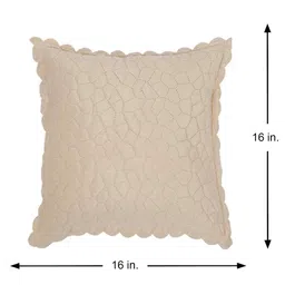 hosta homes Cream Velvet Abstract 16X16 Inches Cushion Covers (Pack of 2) image 2