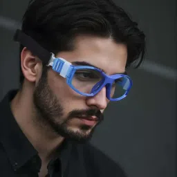 TED SMITH Unisex Blue Rectangular Uv Protected Lens Sports Shooting Sunglass-picture-11