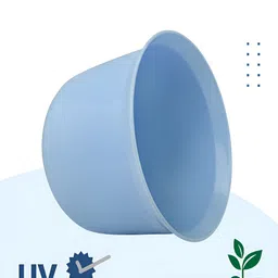 Kuber Industries Blue & Pink 4 Pieces Marble Finish Planters With Tray image 4