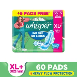 Whisper Ultra Upto No Gap No Leaks Sanitary Pads Xl+ Pads For Heavy Flow Protection image 5