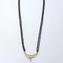 SONI DESIGNS Gold-Plated Brass Artificial Stones & Beads Mangalsutra image 2