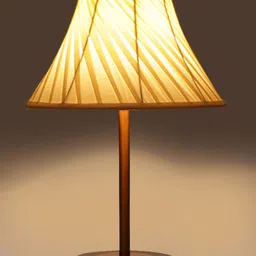 Devansh Off White Textured Wood Contemporary Frusturical Shaped Table Lamp image 4