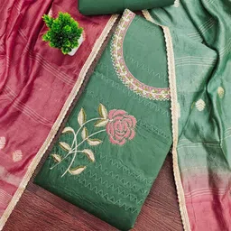 KALINI Women Cotton Blend Embroidered Dress Material-image-46