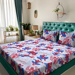 Myntra Elegant Homes Grey Cartoon Characters Cotton 400 TC King Bedsheet Set-2.5mX2.25m-picture-36