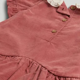 mothercare Girls Pure Cotton Peter Pan Collar A-Line Dress With Knicker image 2