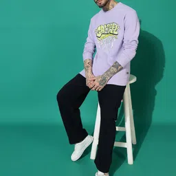 GRIFFEL Men Round Neck Printed Sweatshirt image 3