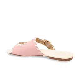 CAI Pink Intertwined Strapped Flat image 4