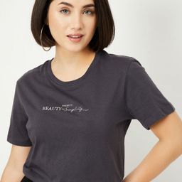 max Women Typography Printed Round Neck Cotton T-shirt-picture-32