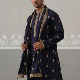 Jompers Ethnic Motifs Embroidered Mandarin Collar Thread Work Kurta With Dupatta image 2