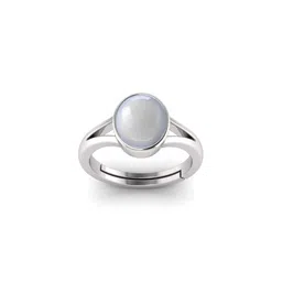 todani jems 7.25 Ratti Silver Plated Adjustable Moonstone Gemstone Natural Birthstone Mani Stone Ring image 1