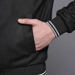 Allen Solly Spread Collar Faux Leather Trim Bomber Jacket image 3