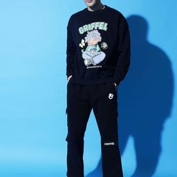 GRIFFEL Men Typography Printed Mid-Rise Tracksuits-picture-17