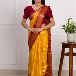 KCPC BANDHANI Yellow Art Silk Sarees-picture-16