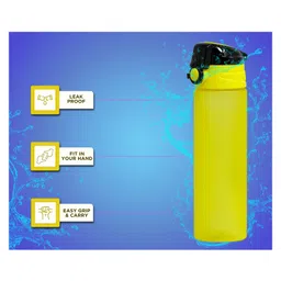 Fiddlerz Trendy Sports Sipper Water Bottle Yellow - 1000 ml image 2