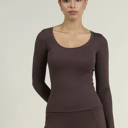 CAVA Women Brown Sculpt Scoop Top-picture-31