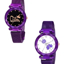 Miss Perfect Women Pack Of 2 Printed Dial & Bracelet Style Straps Analogue Watch DF191-picture-32