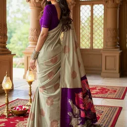 ZIKARAA Floral Zari Saree image 2