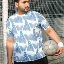 Instafab Plus Abstract Printed Round Neck Football T-shirt-picture-42