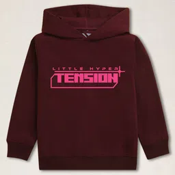 NUSYL Boys Typography Printed Long Sleeves Hooded Sweatshirt-picture-27