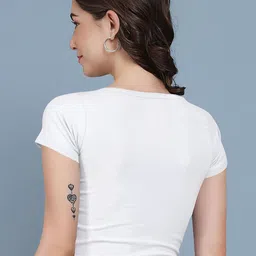Dream Beauty Fashion Women Round Neck Fitted Crop Top image 5