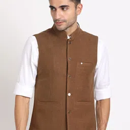 Turtle Woven Nehru Jacket-picture-36