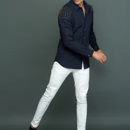 ECHKE Men Custom Opaque Printed Casual Shirt image 4