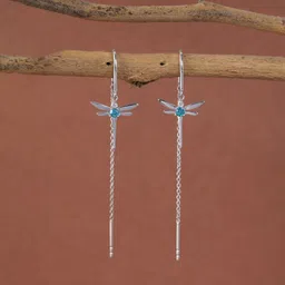 Clara 925 Sterling Silver Rhodium-Plated Drop Earrings-picture-32