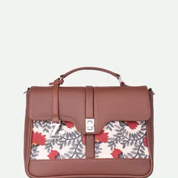 ZOUK Floral Printed Structured Satchel-picture-25