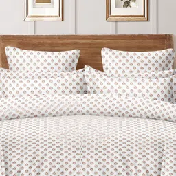 homewards White & Red Floral Microfiber AC Room 150 GSM Double Bed Comforter image 3